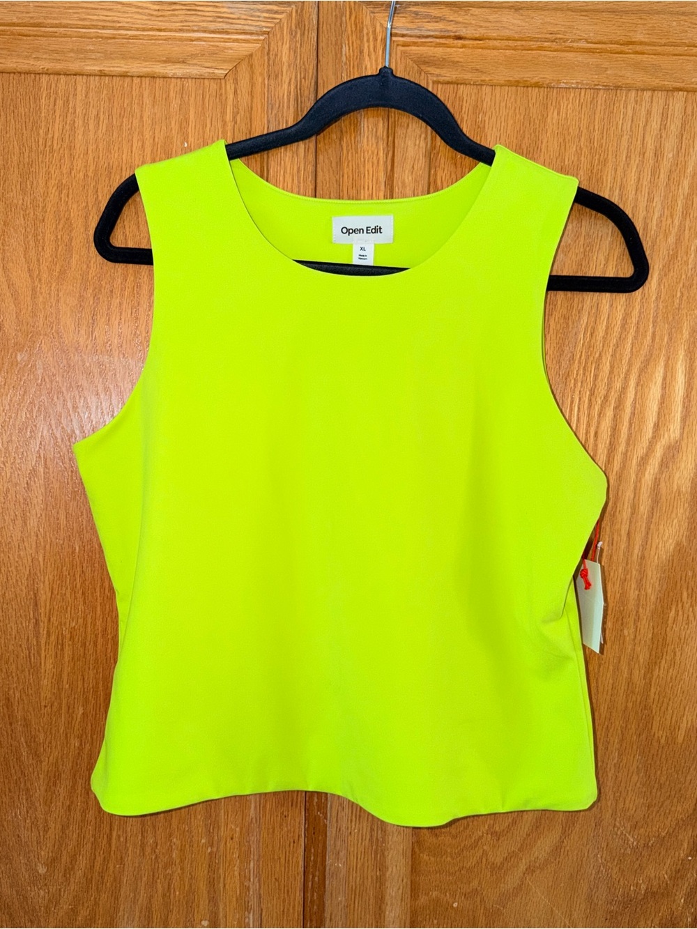 Open Edit XL tank top features a vibrant neon yellow color